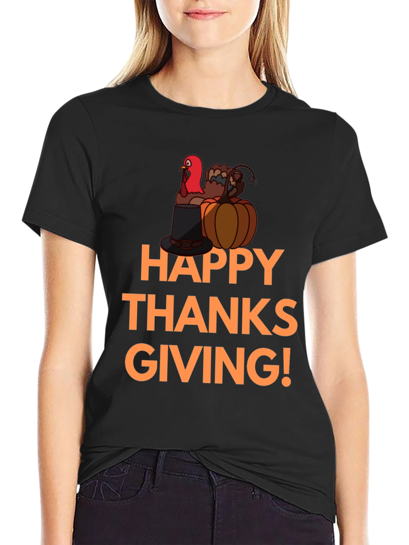 Happy Thanksgiving Turkey Graphic T-Shirt