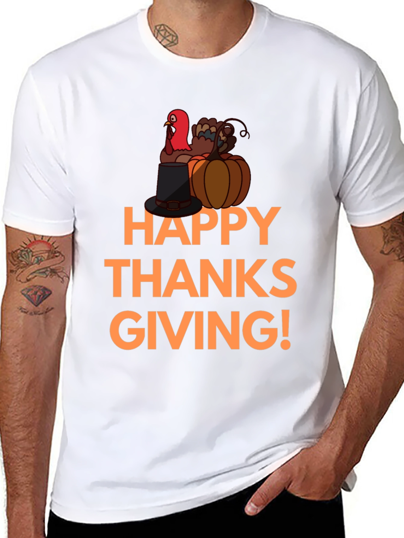 Happy Thanksgiving Turkey Graphic T-Shirt
