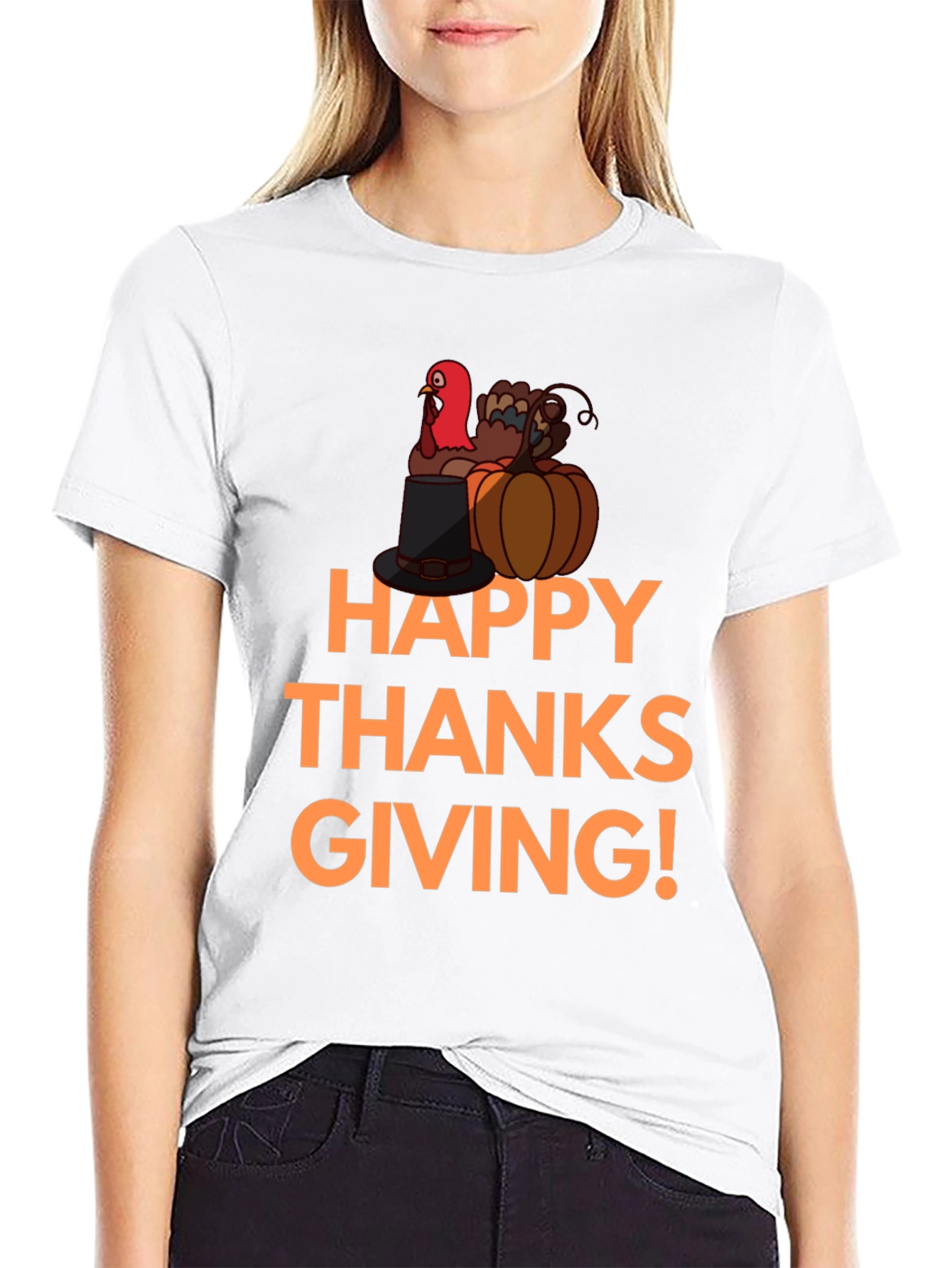 Happy Thanksgiving Turkey Graphic T-Shirt