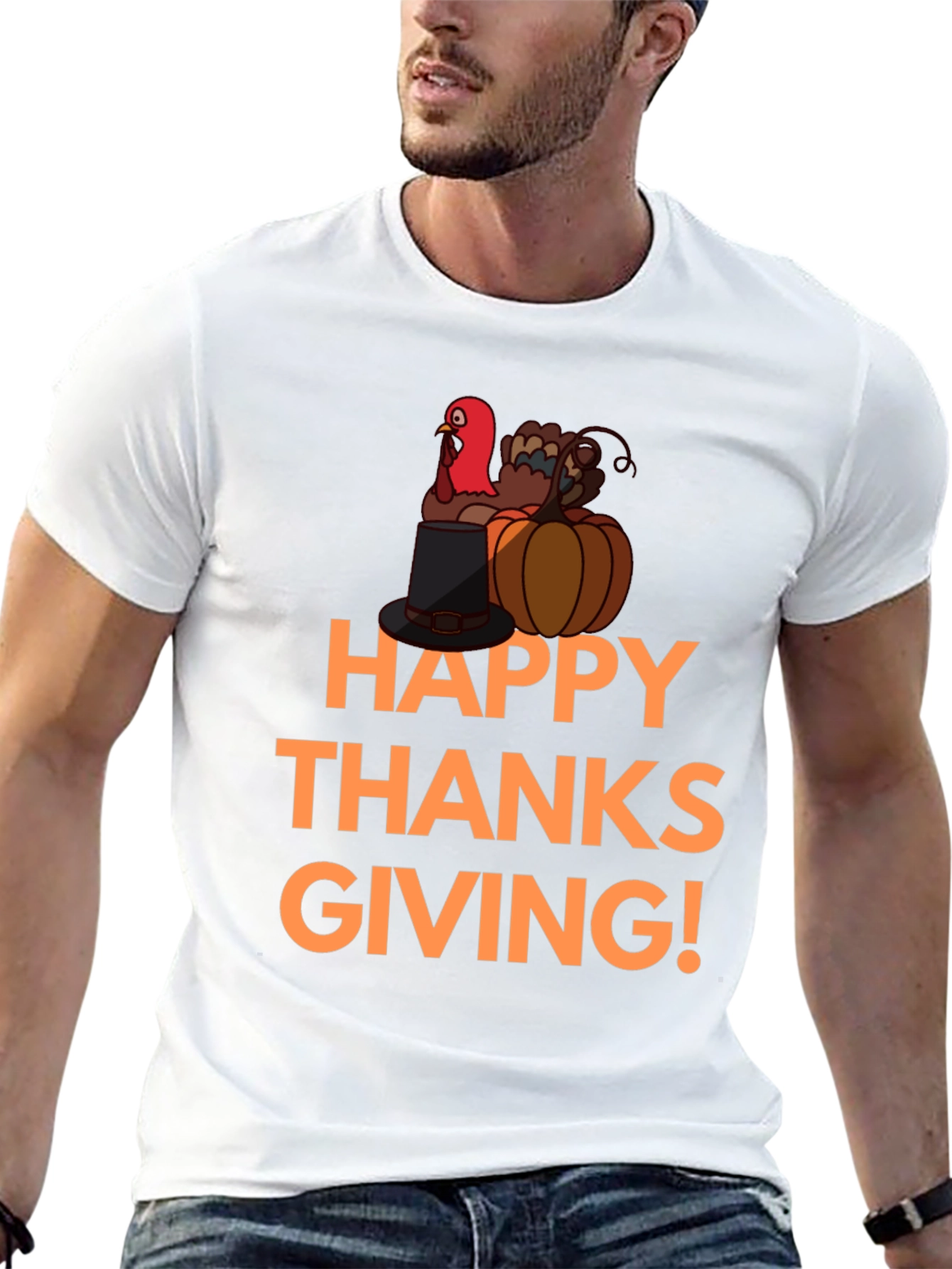 Happy Thanksgiving Turkey Graphic T-Shirt
