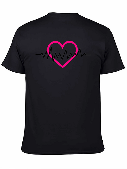 Heartbeat Heart Graphic Tee - Stylish Casual Top