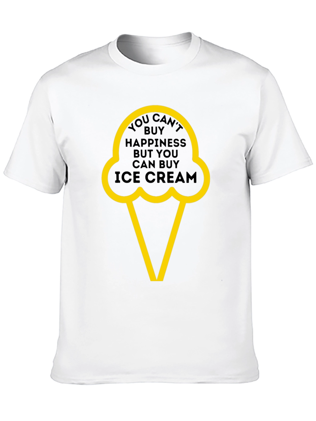 Ice Cream Happiness Graphic Tee - Black