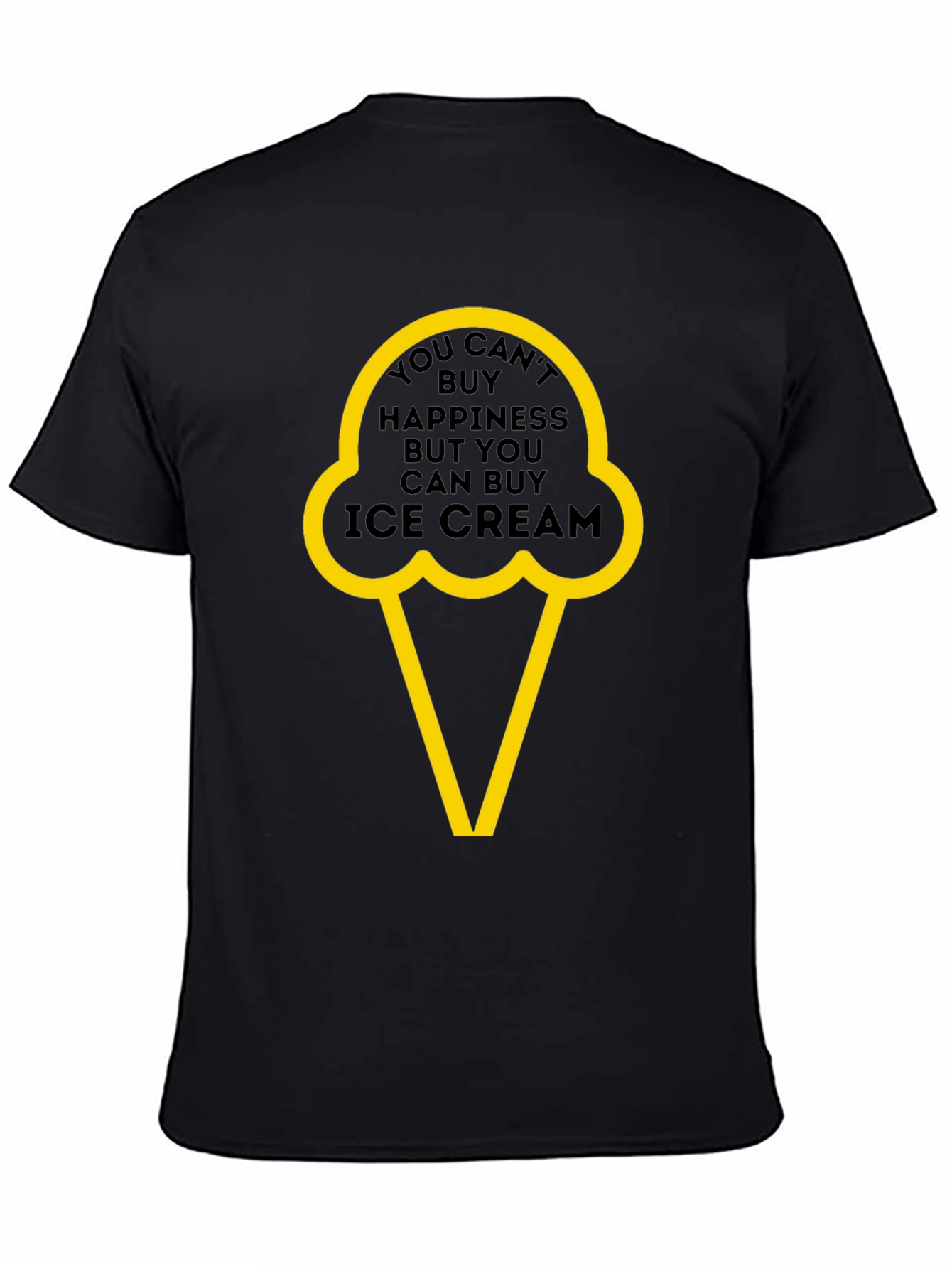 Ice Cream Happiness Graphic Tee - Black