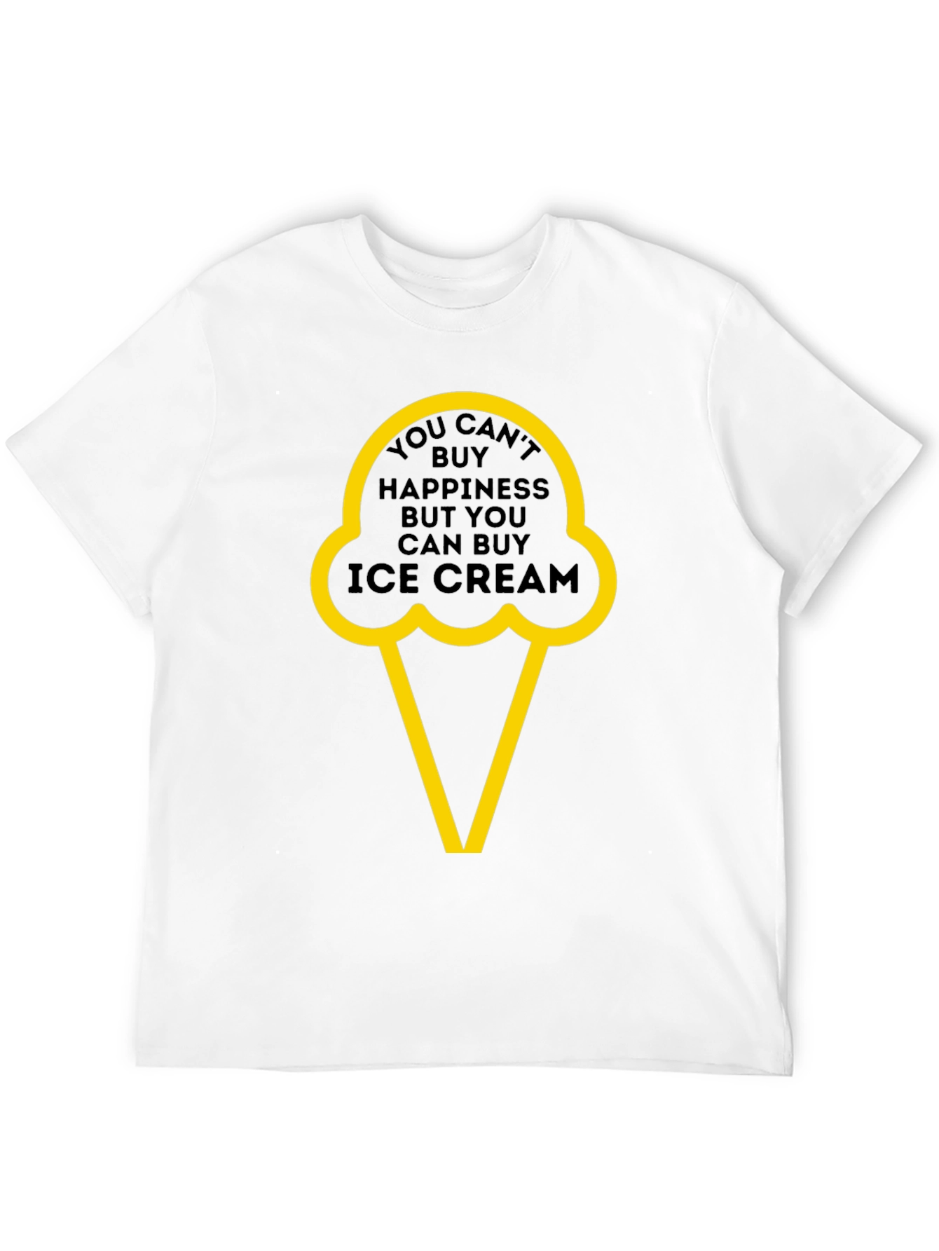 Ice Cream Happiness Graphic Tee - Black