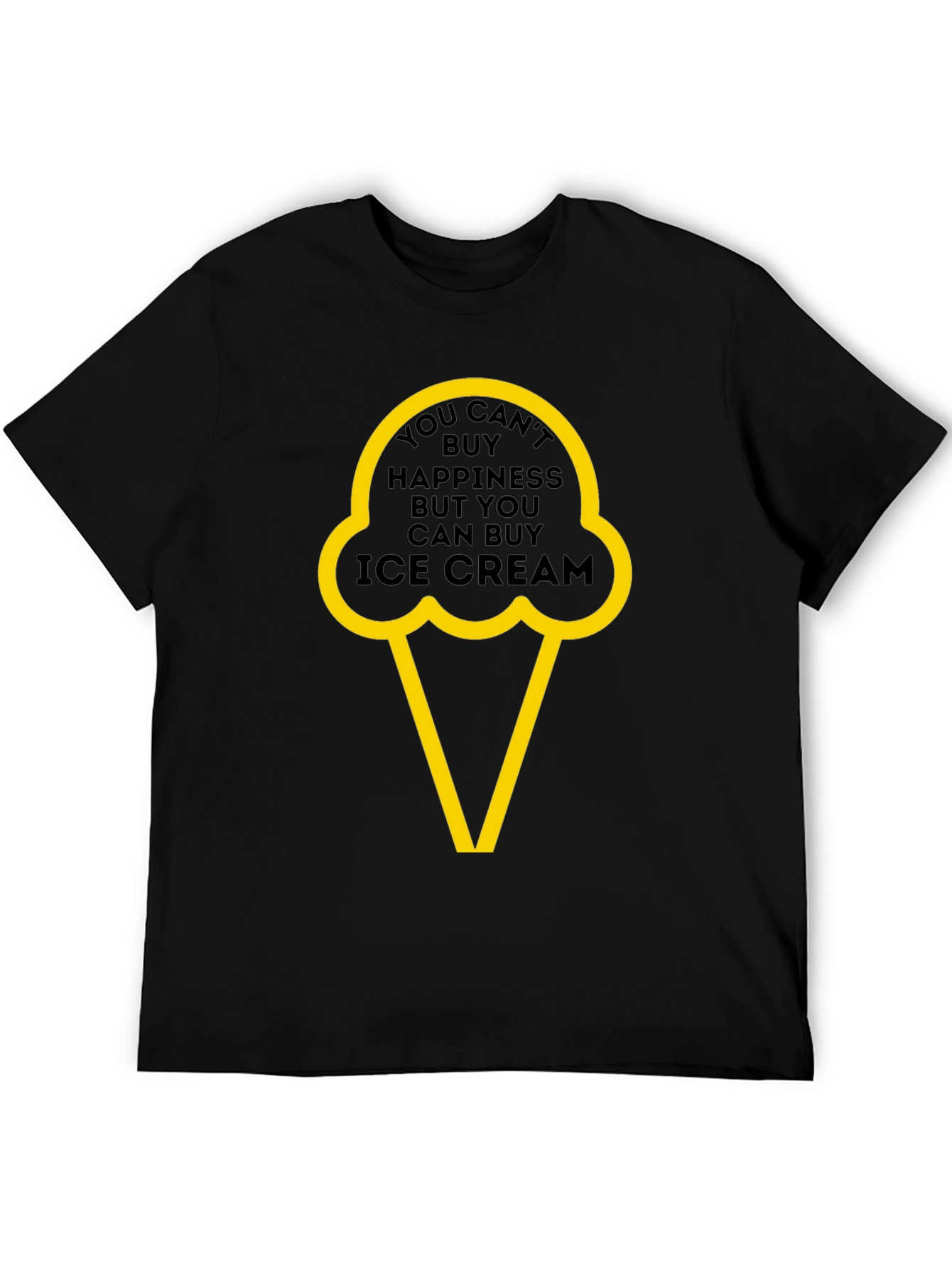 Ice Cream Happiness Graphic Tee - Black