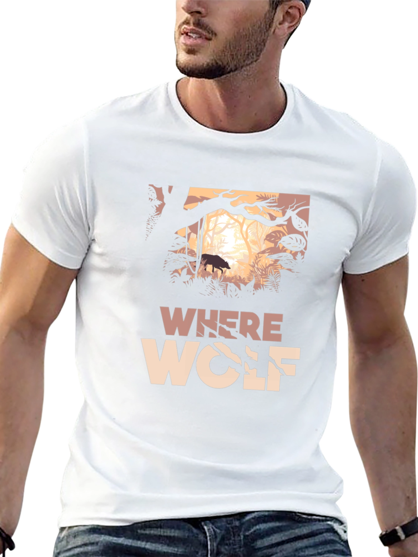Where Wolf Graphic Print T-Shirt - Black