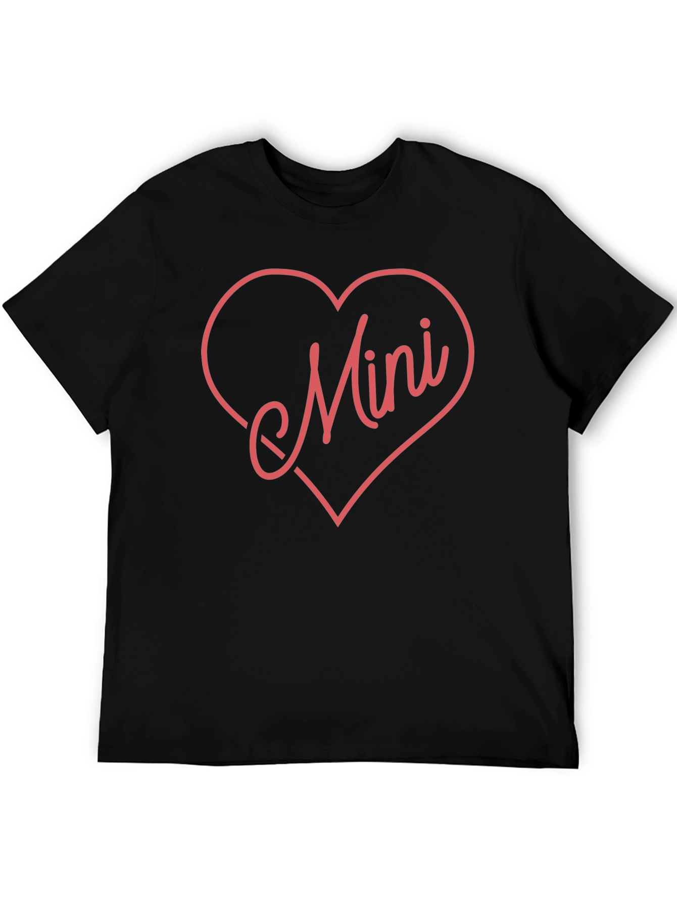 Mini Heart Graphic Tee - Black Cotton Blend Shirt