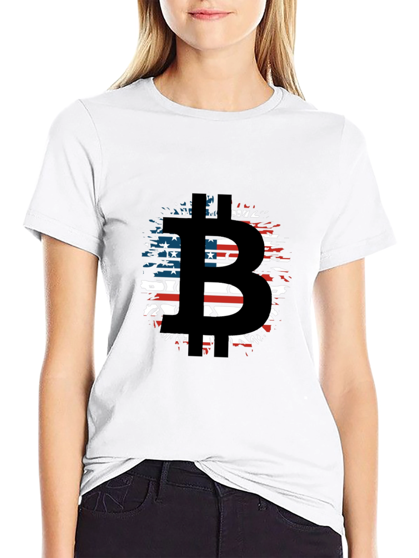 Bitcoin American Flag T-Shirt - Crypto Design