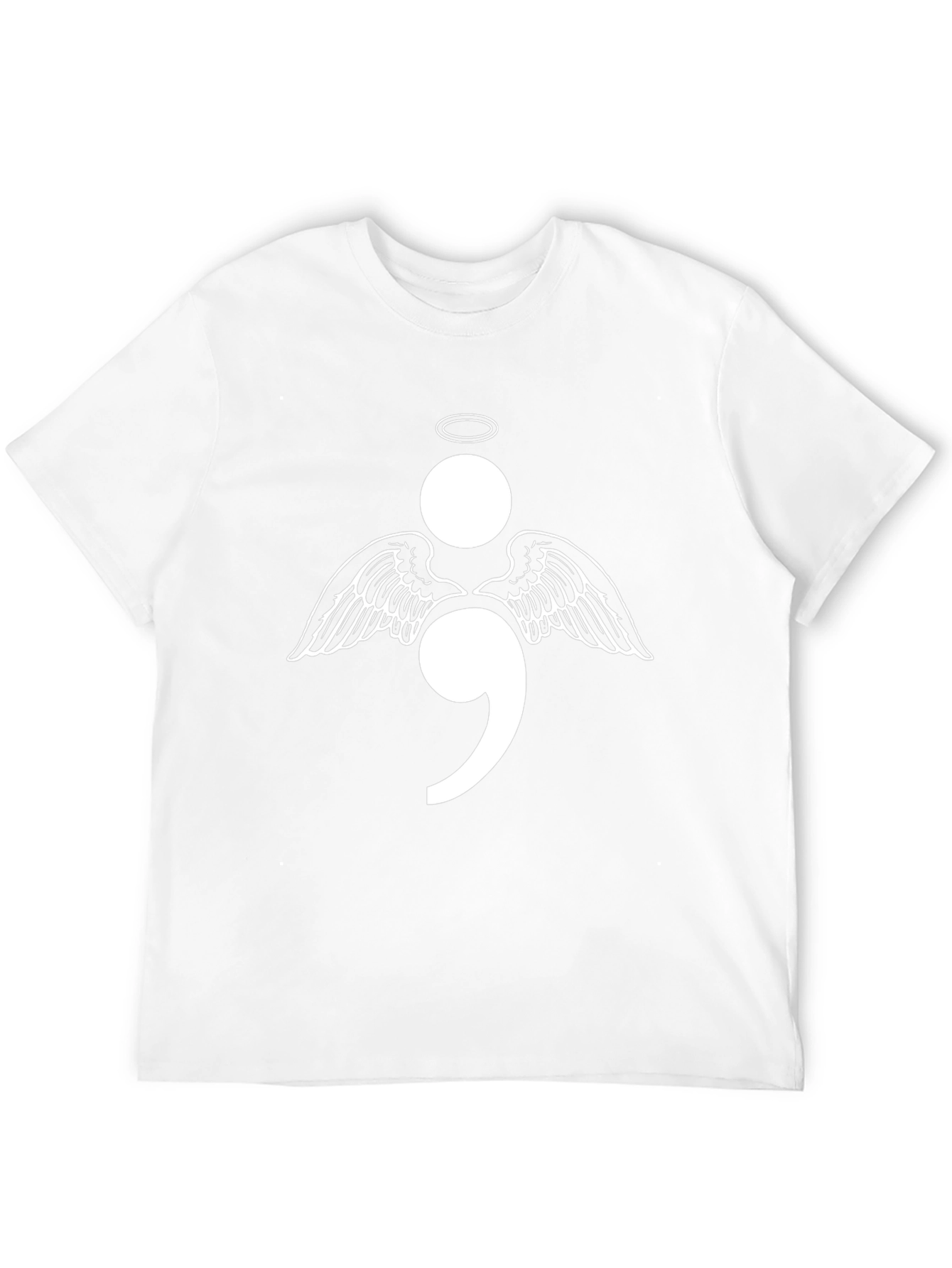 Semicolon Angel Wings Graphic T-Shirt - Hope & Resilience
