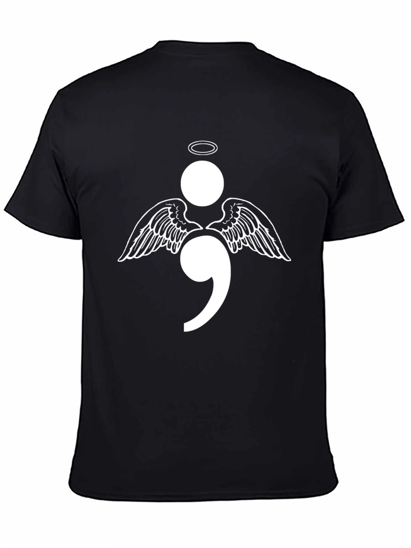 Semicolon Angel Wings Graphic T-Shirt - Hope & Resilience