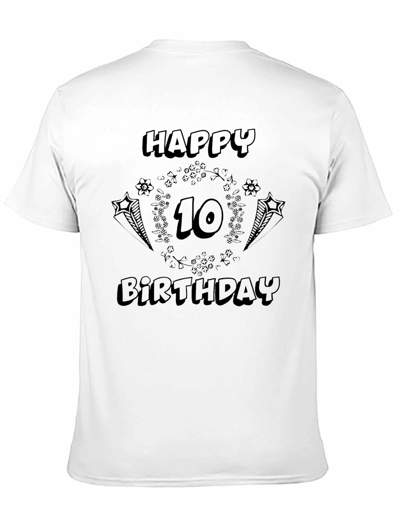 Happy 10th Birthday Black T-Shirt