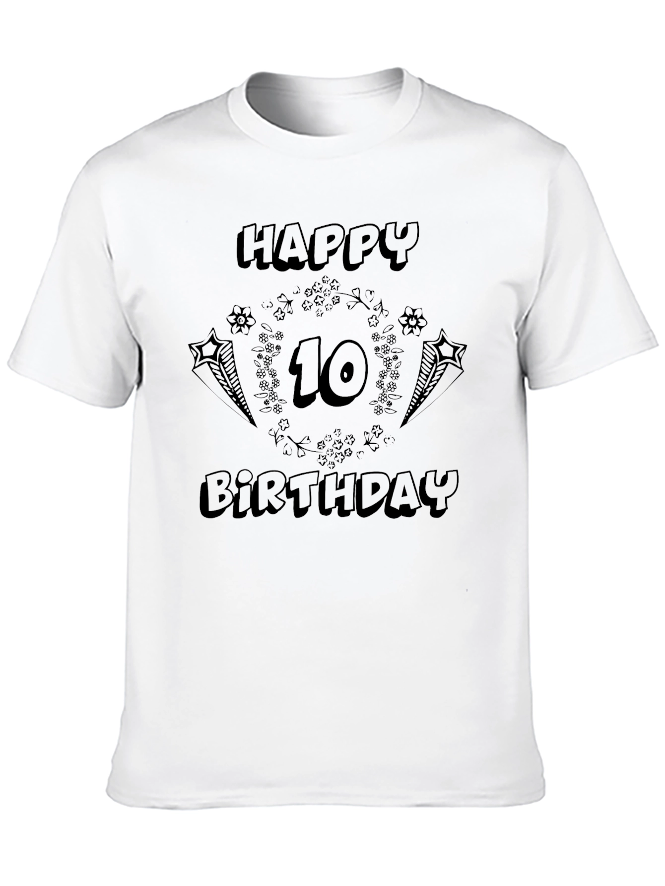 Happy 10th Birthday Black T-Shirt