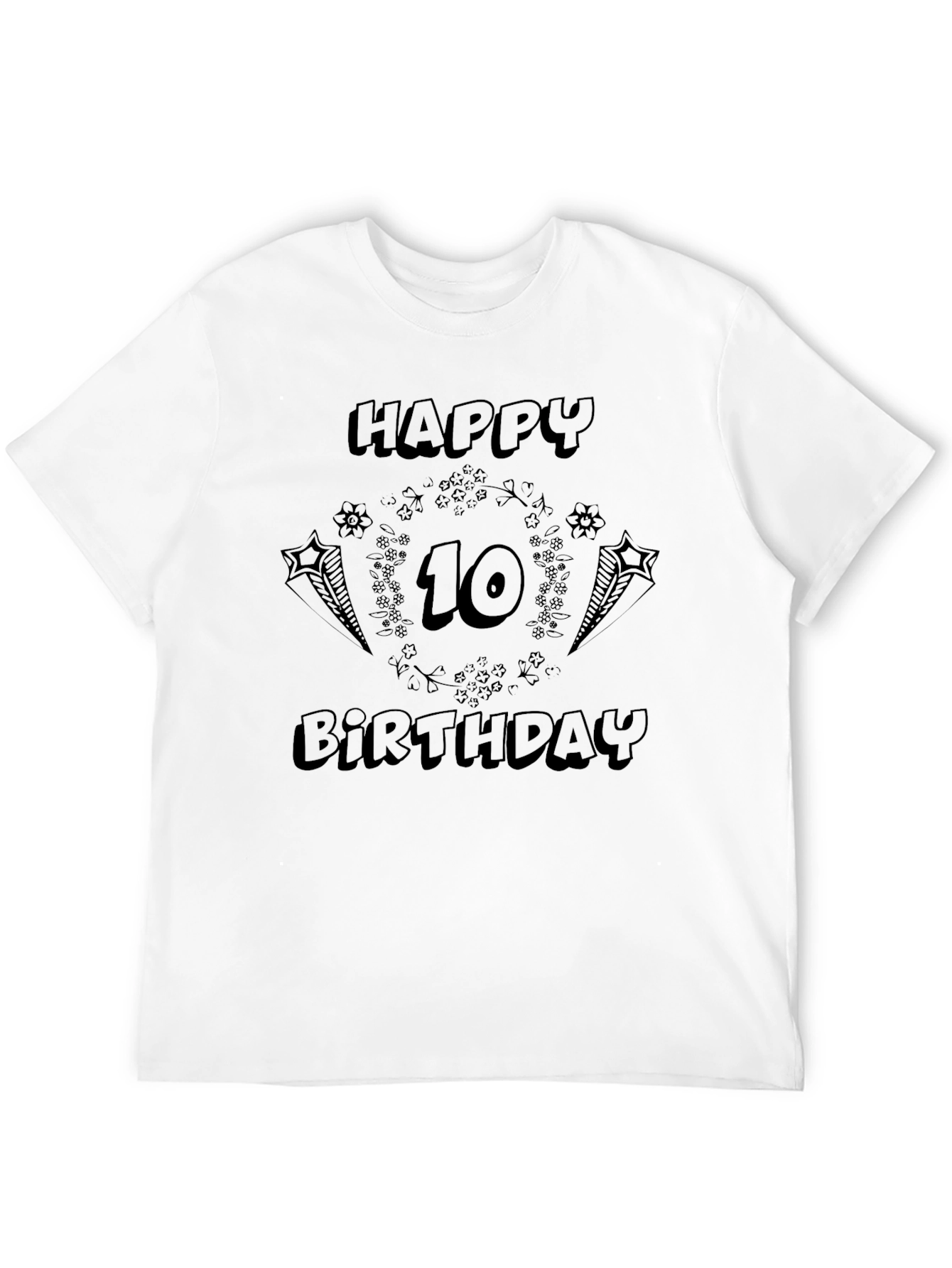 Happy 10th Birthday Black T-Shirt