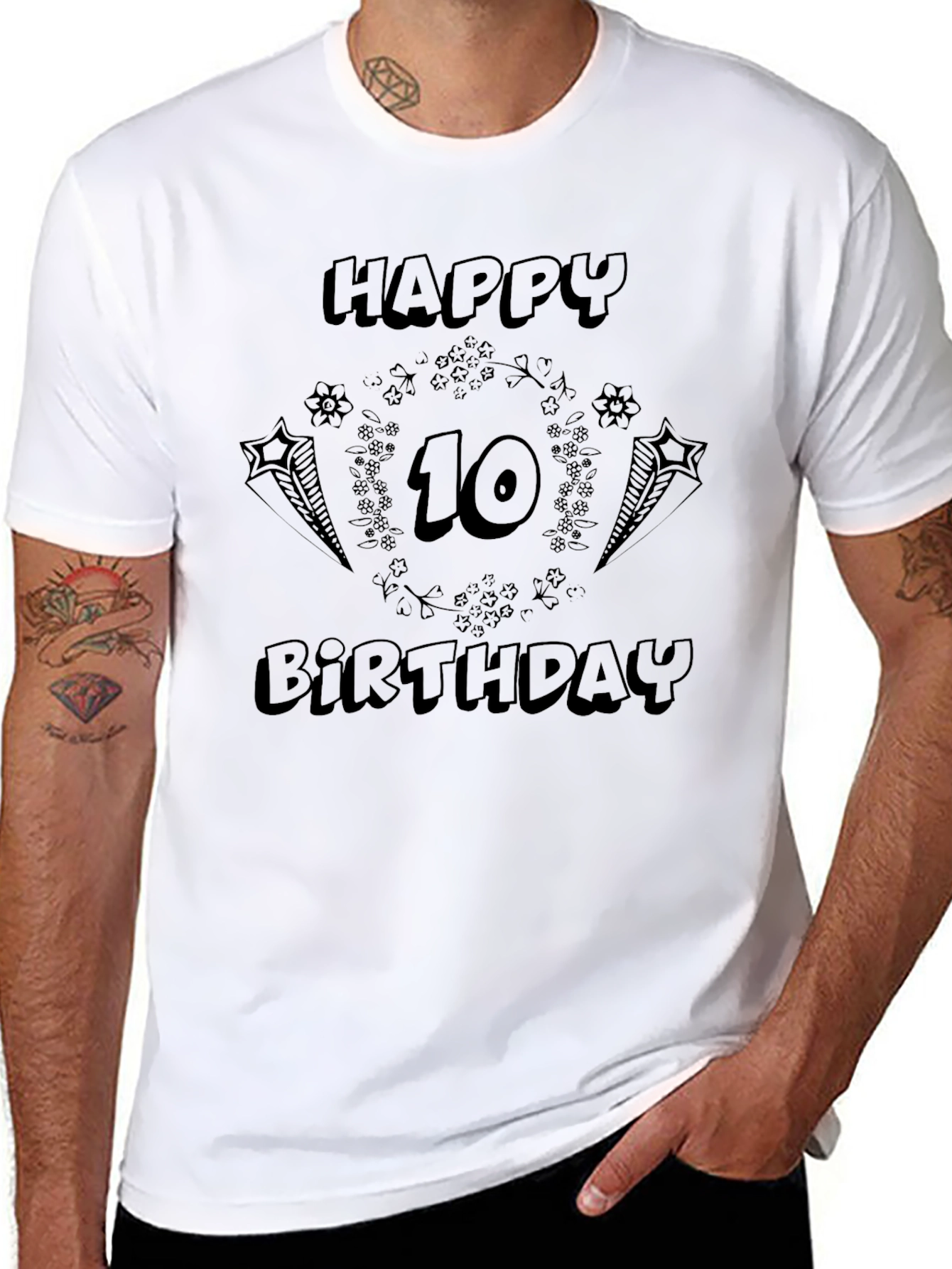 Happy 10th Birthday Black T-Shirt