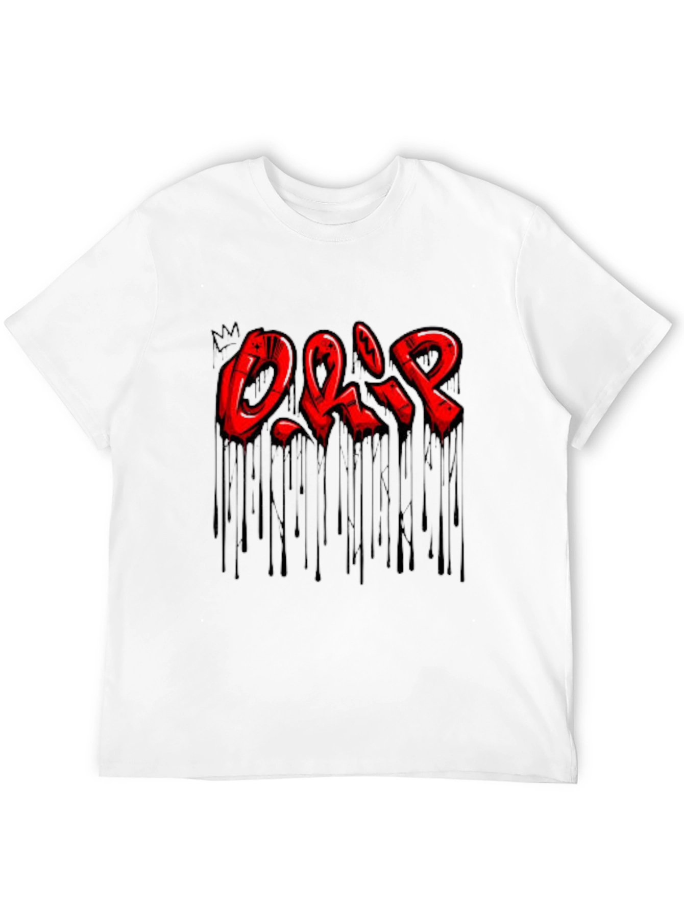 Mens Black Drip Graphic T-Shirt