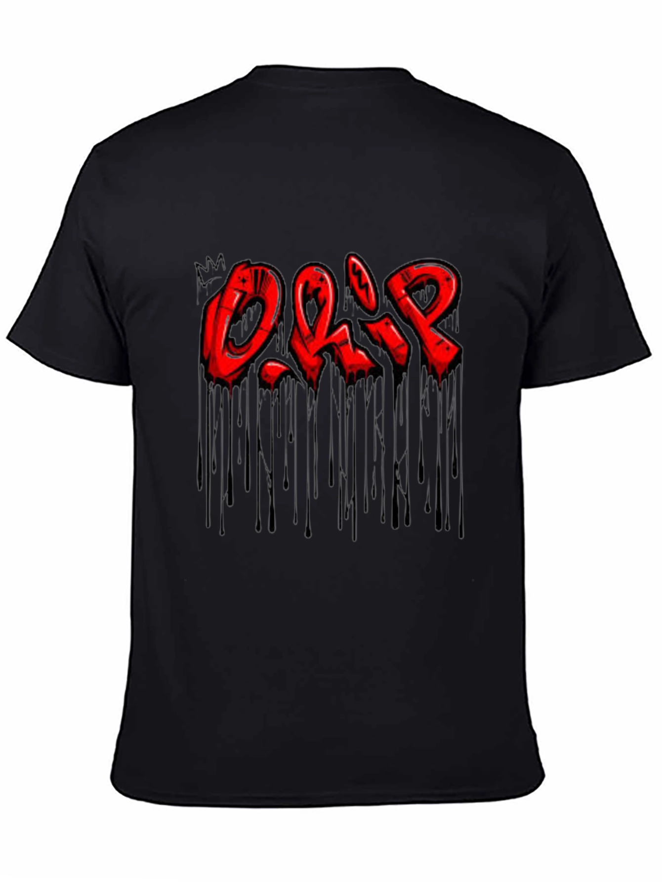 Mens Black Drip Graphic T-Shirt