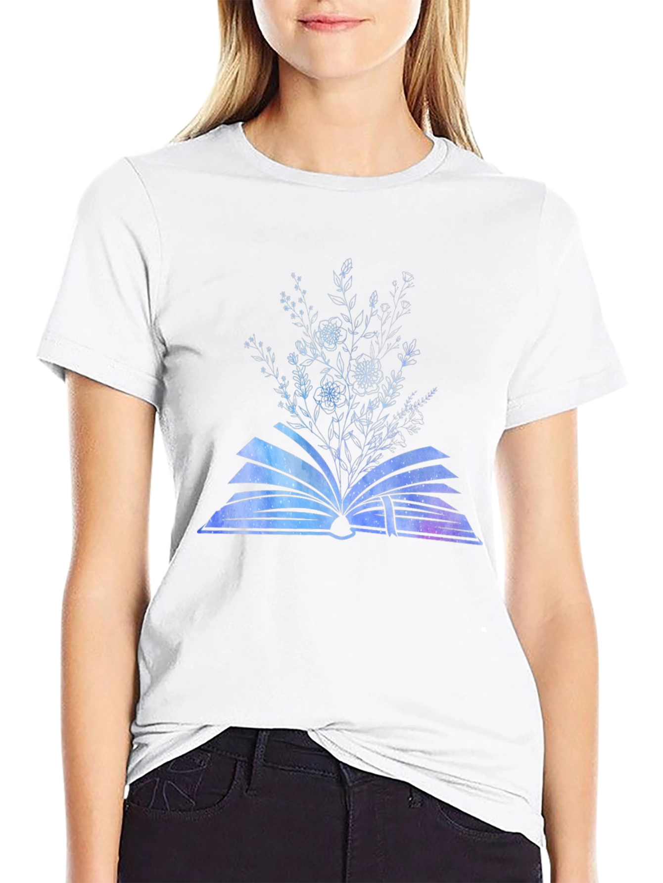 Floral Book Graphic Tee - Black