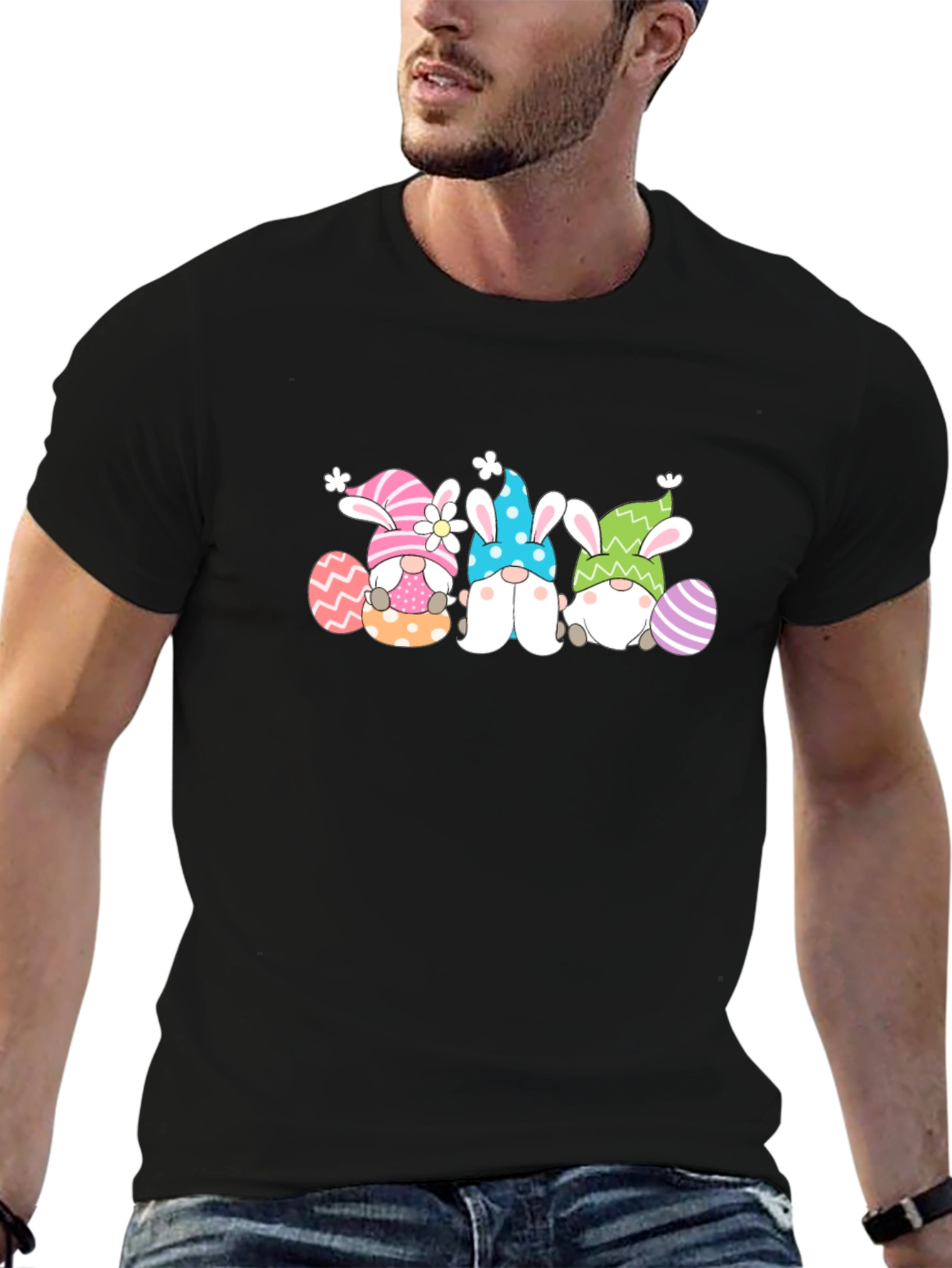 Easter Gnomes Graphic Tee - Black