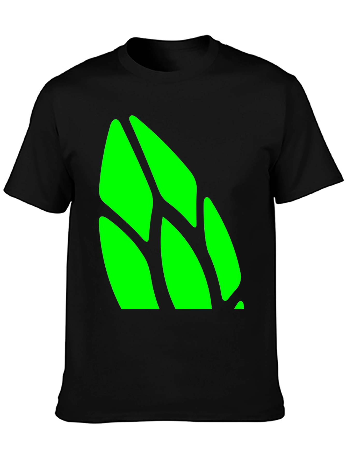 Abstract Green Design Black T-Shirt