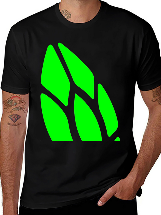 Abstract Green Design Black T-Shirt