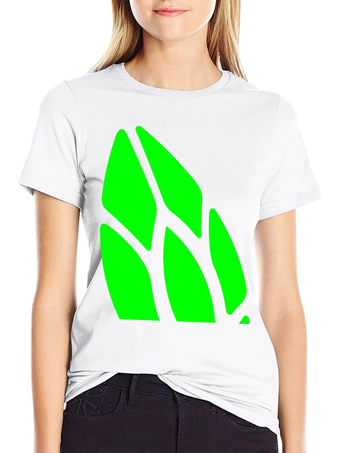 Abstract Green Design Black T-Shirt