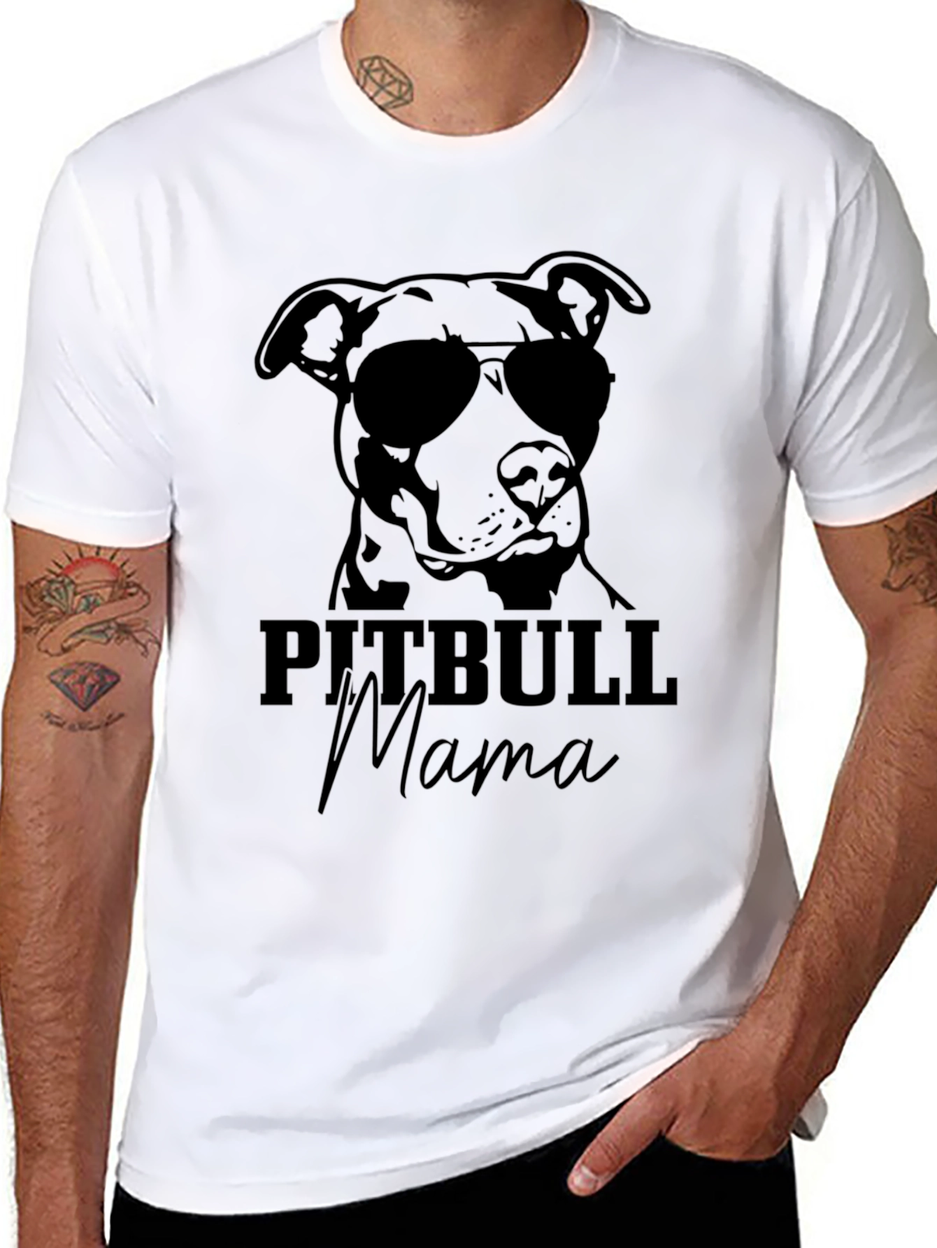 Pitbull Mama Black T-Shirt