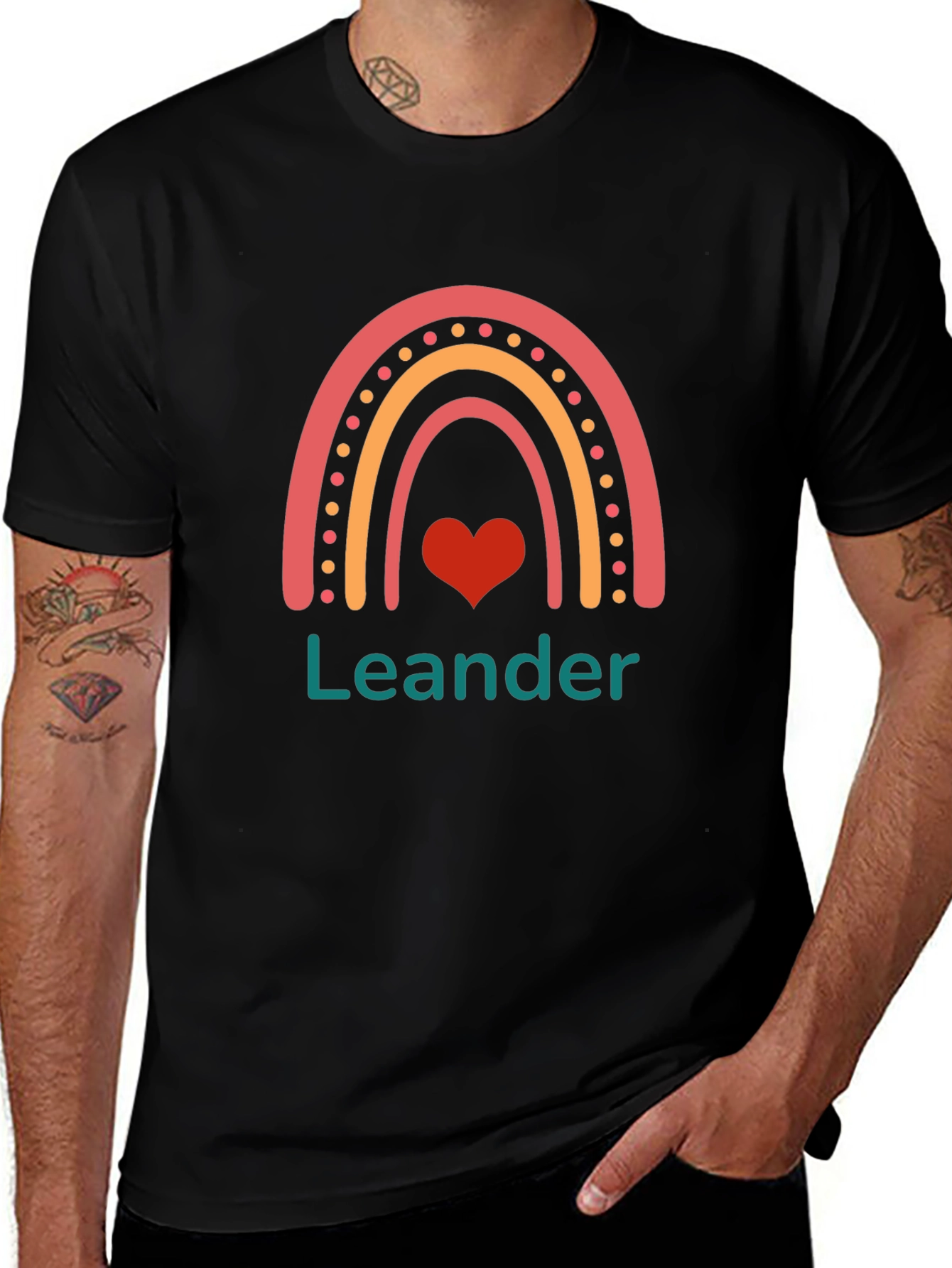 Leander Rainbow Heart T-Shirt