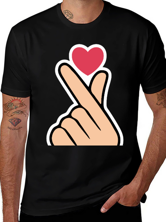 Heart Gesture Graphic Tee - K-Pop Love