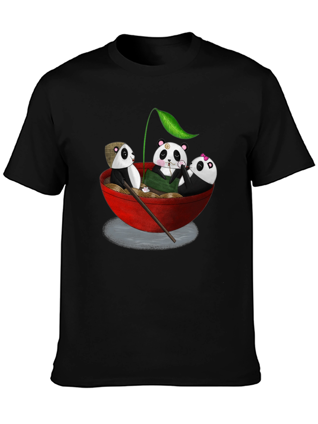 Panda Ramen Bowl T-Shirt - Cute Panda Design