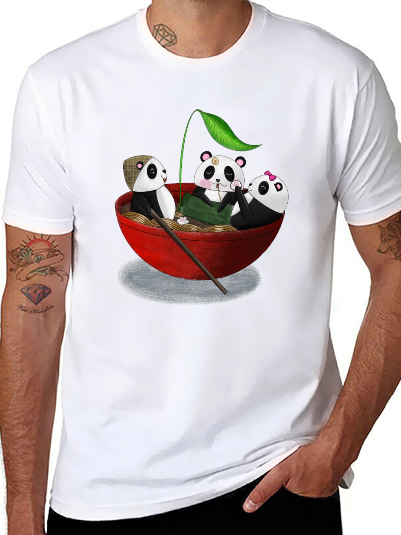 Panda Ramen Bowl T-Shirt - Cute Panda Design