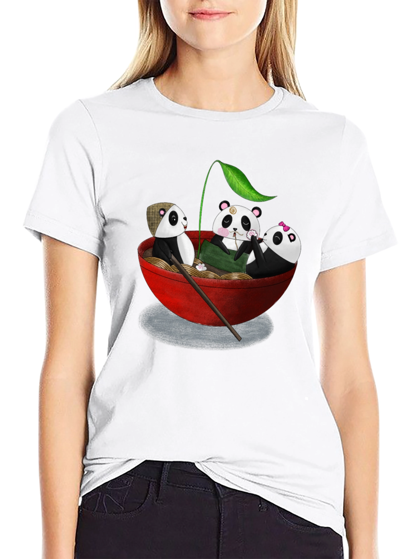 Panda Ramen Bowl T-Shirt - Cute Panda Design