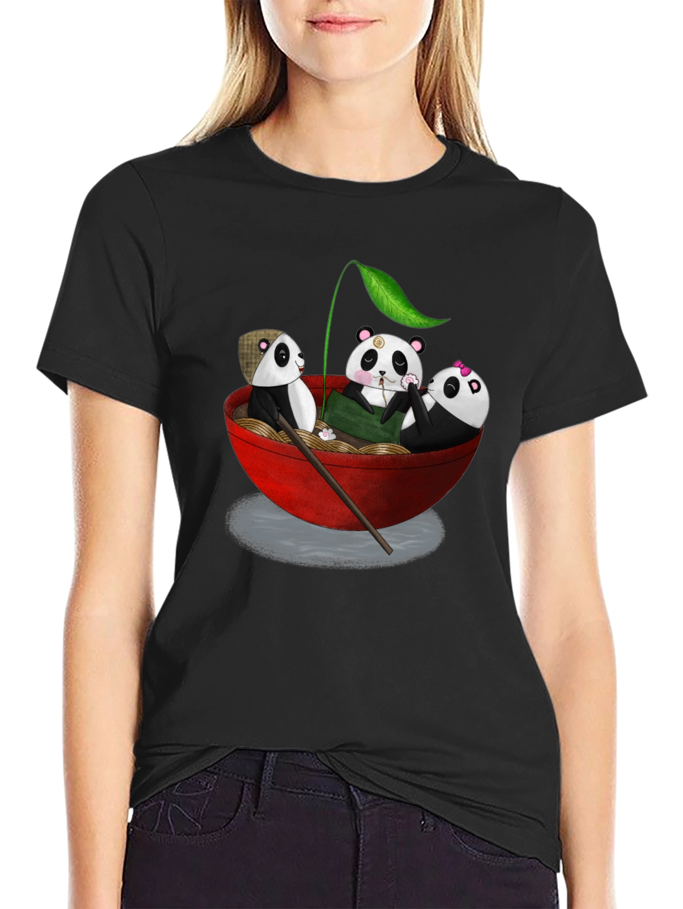 Panda Ramen Bowl T-Shirt - Cute Panda Design