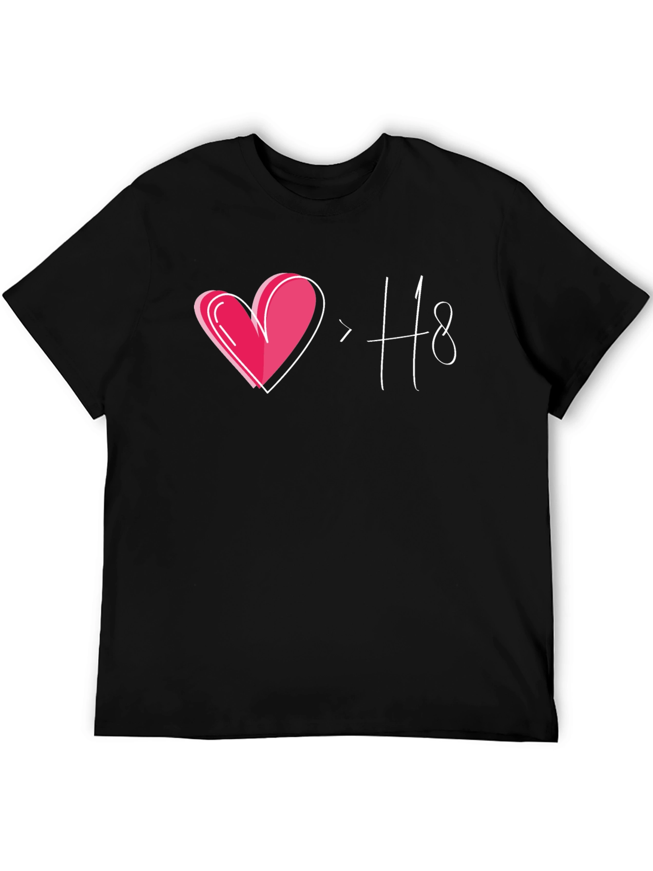 Love > Hate Graphic Black T-Shirt