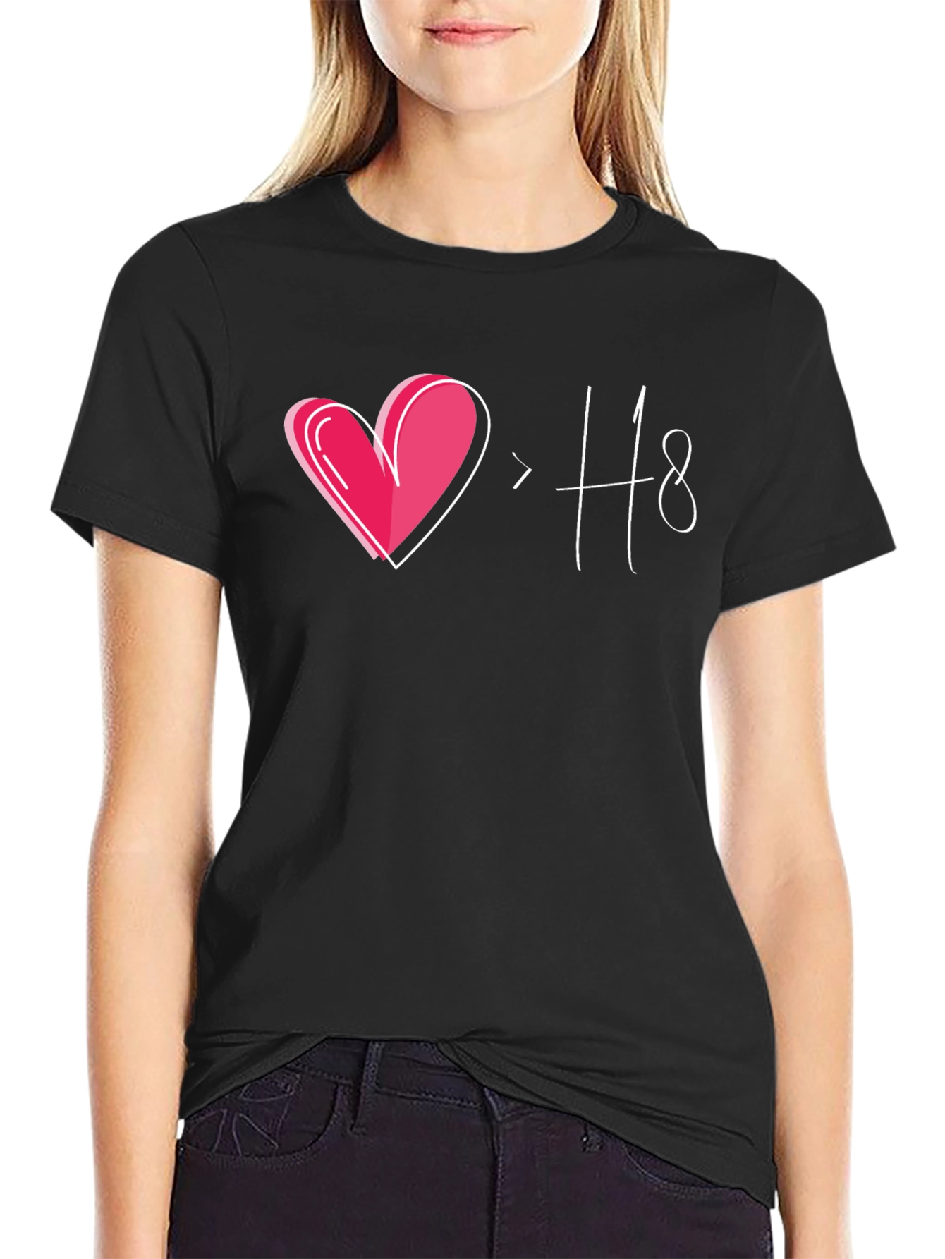Love > Hate Graphic Black T-Shirt