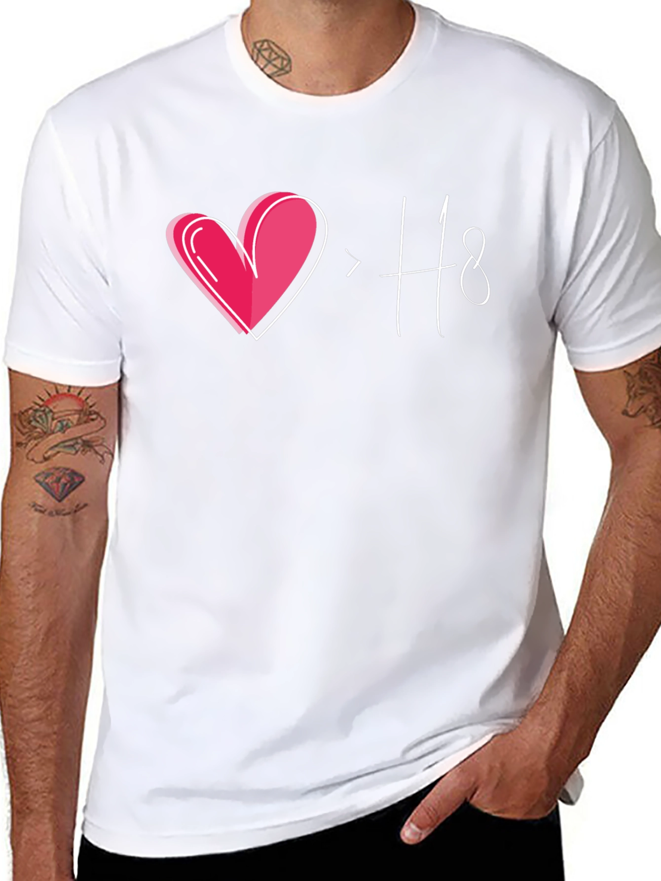 Love > Hate Graphic Black T-Shirt
