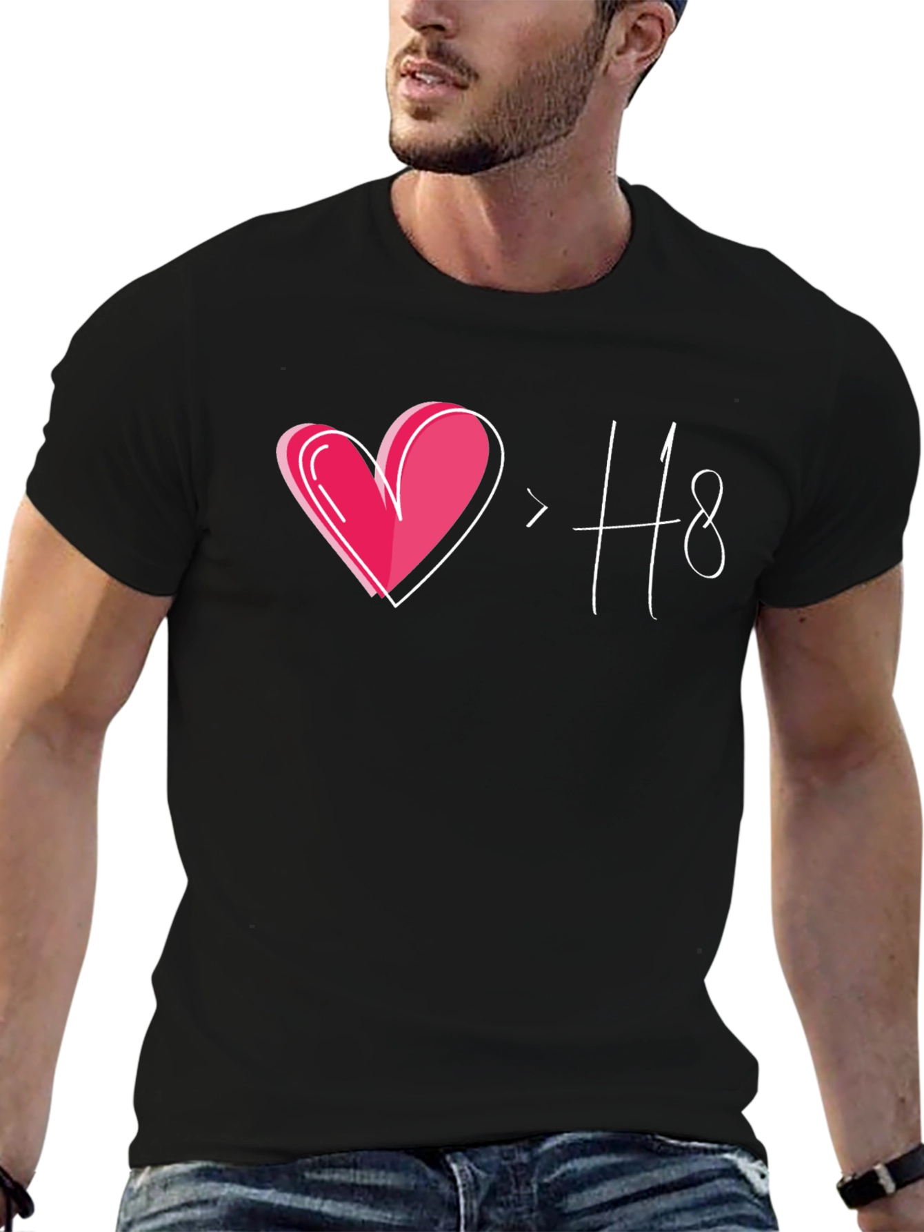 Love > Hate Graphic Black T-Shirt