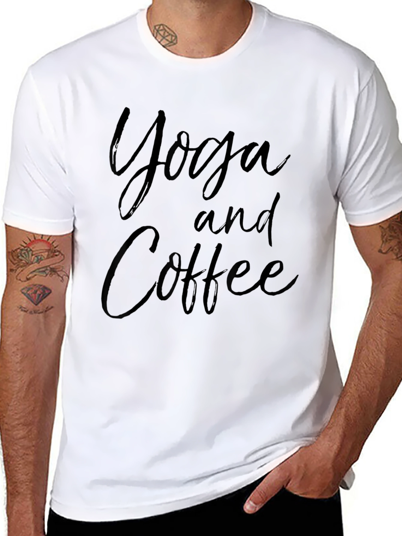 Yoga and Coffee Graphic Tee - Casual Comfort