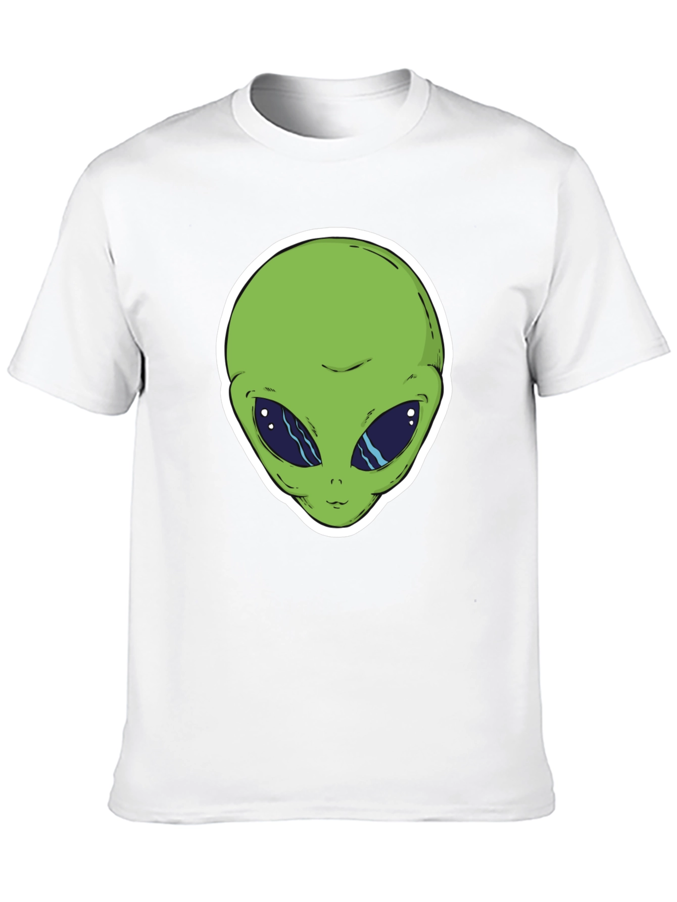 Alien Head Graphic T-Shirt - Black Cotton Tee
