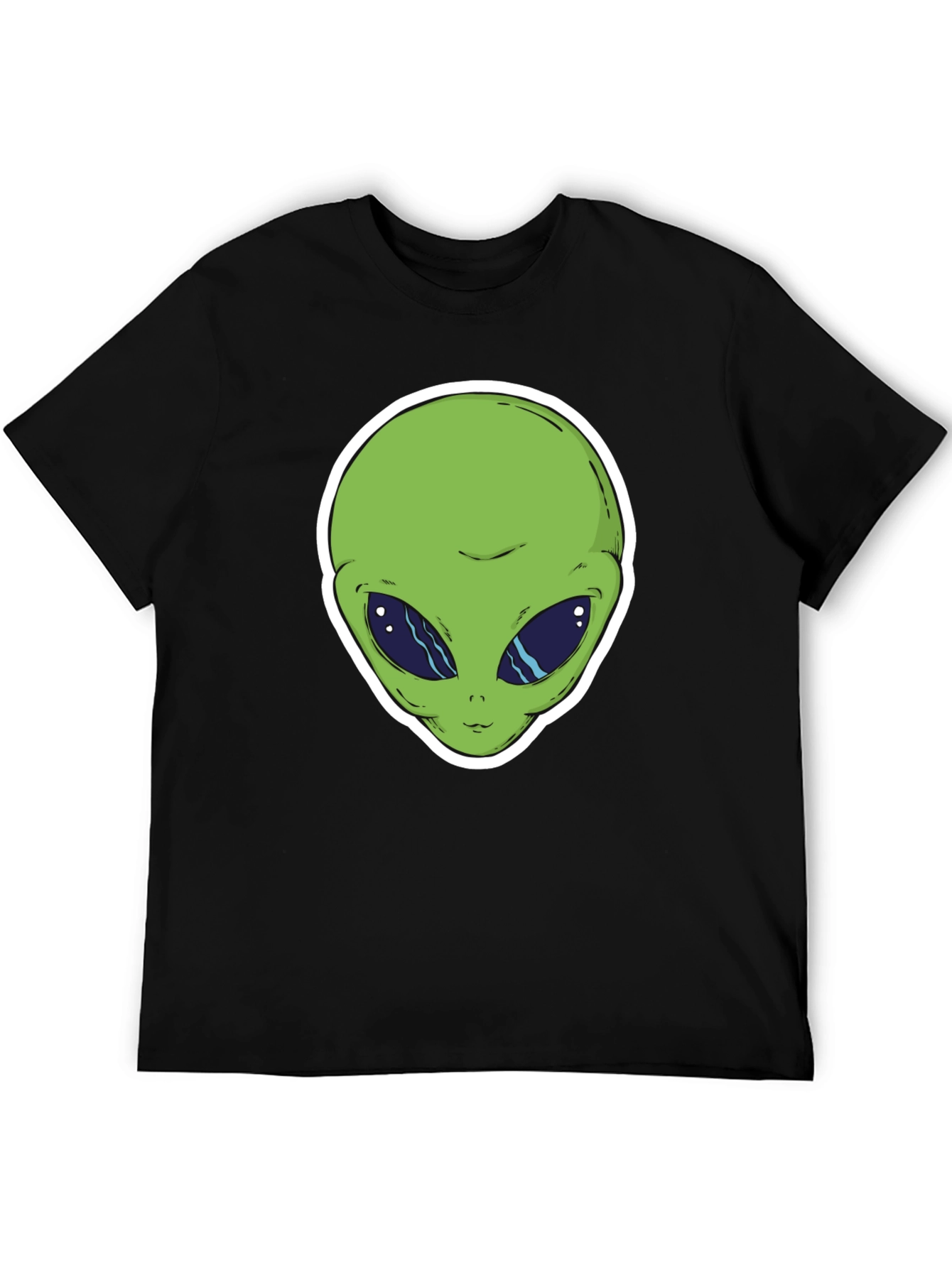 Alien Head Graphic T-Shirt - Black Cotton Tee