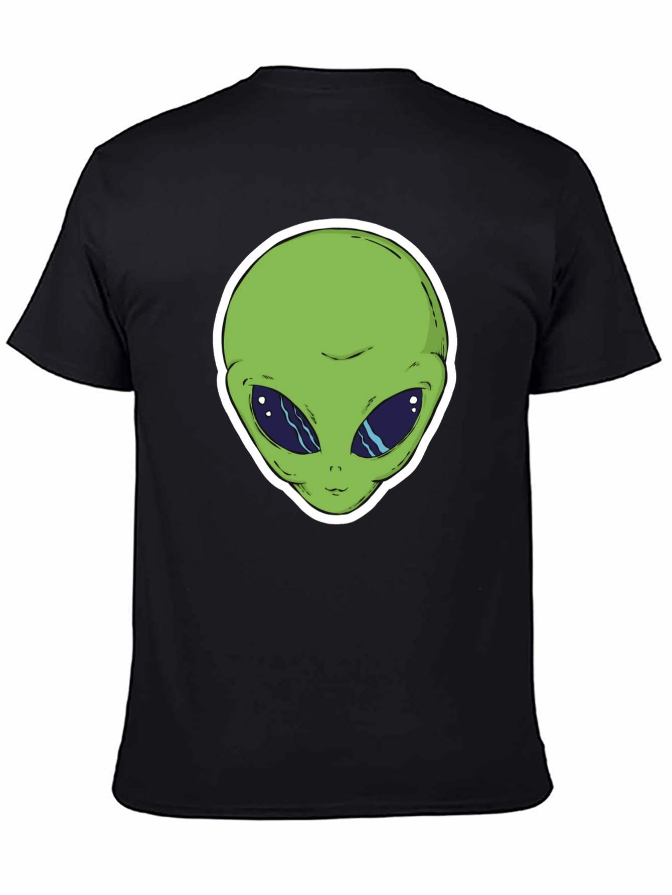Alien Head Graphic T-Shirt - Black Cotton Tee