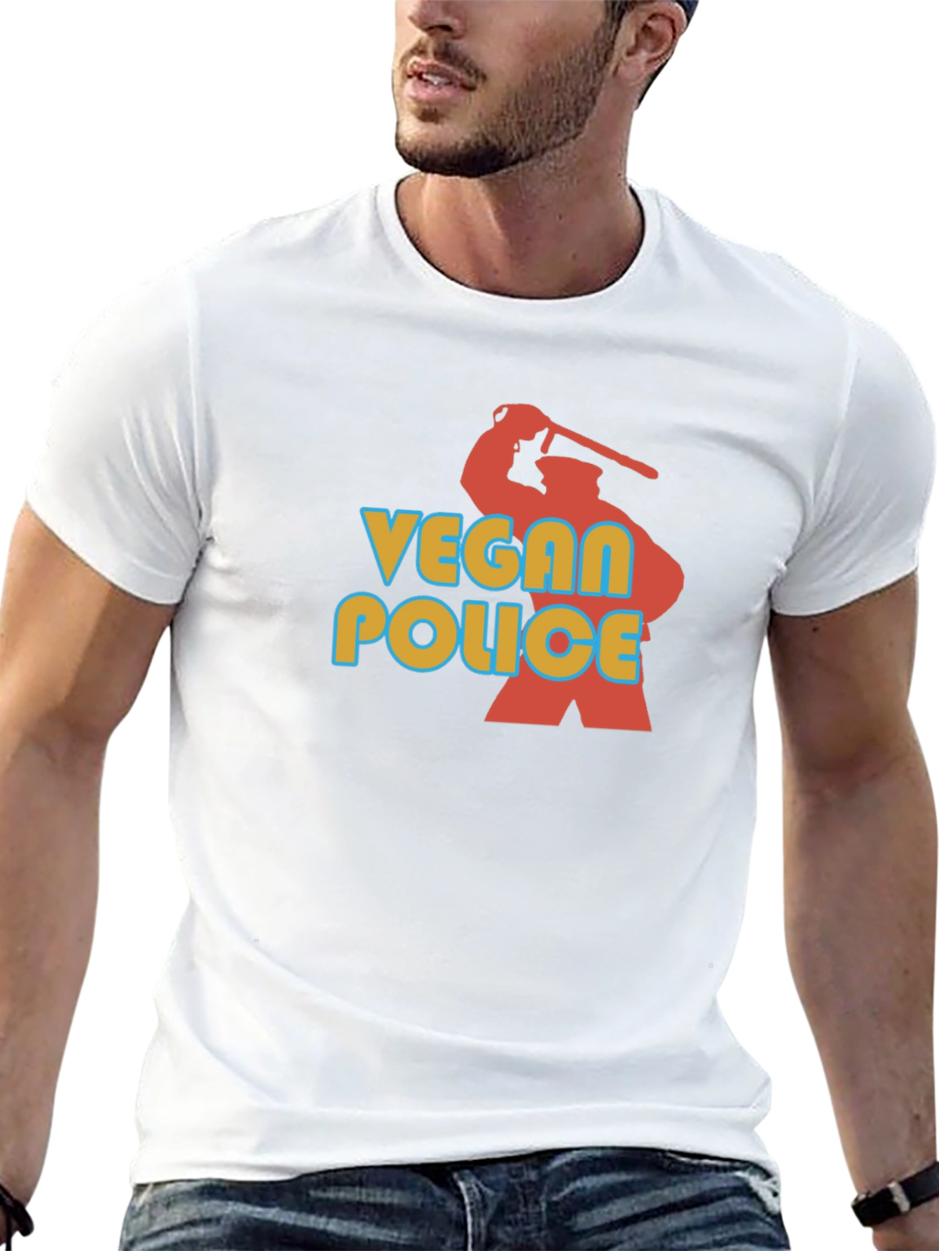 Vegan Police Graphic T-Shirt - Black