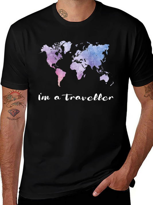 World Map Im a Traveller Graphic Tee