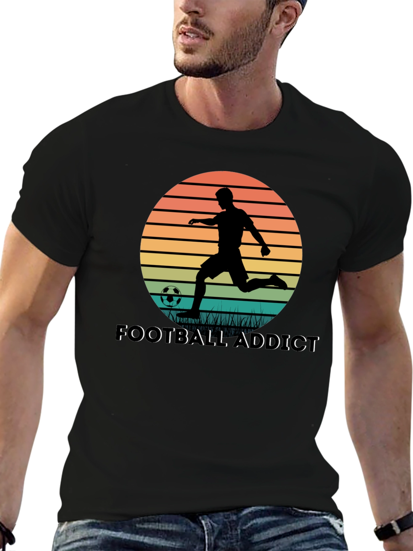 Football Addict Graphic Tee - Soccer Fan Shirt