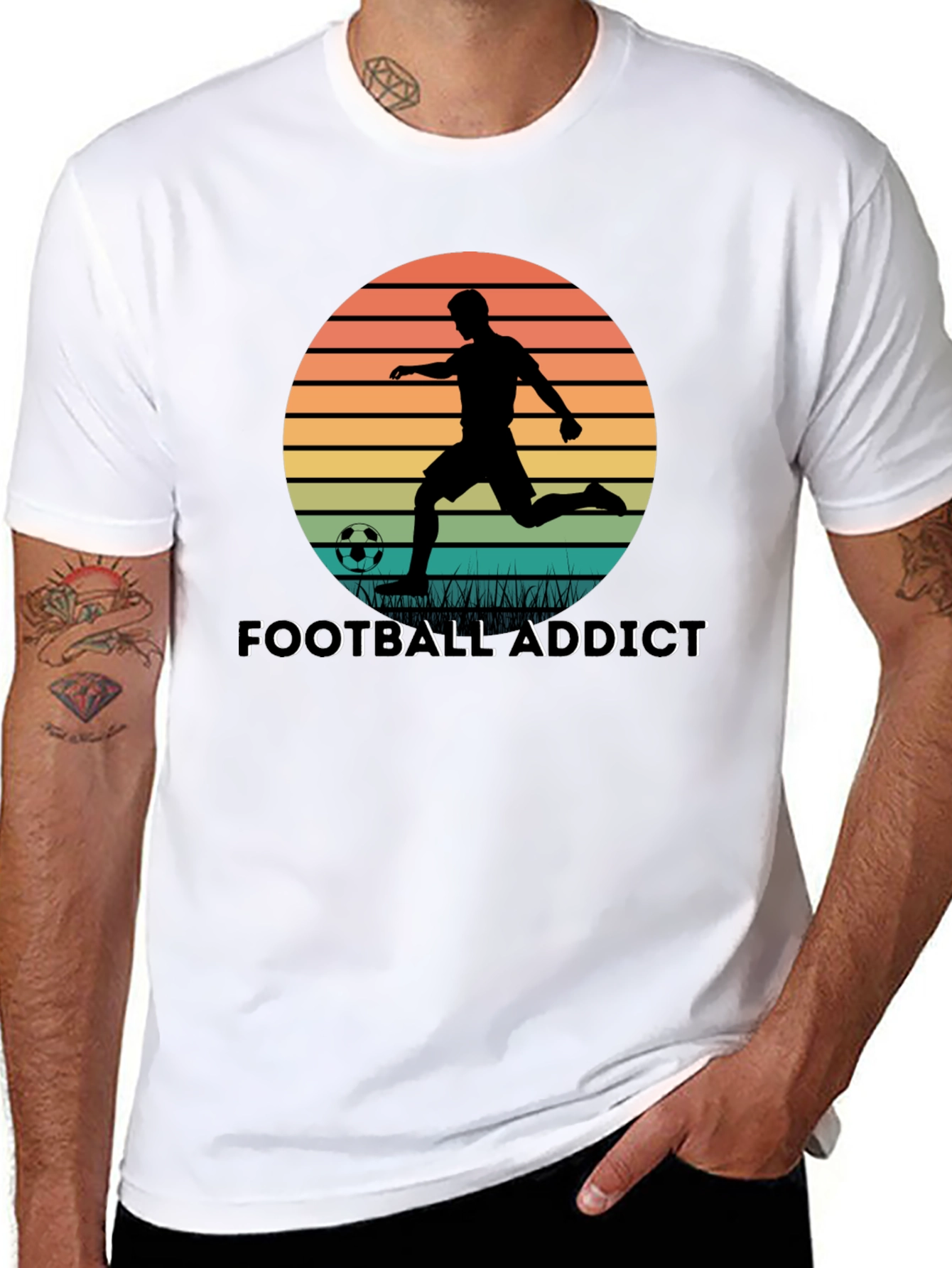 Football Addict Graphic Tee - Soccer Fan Shirt
