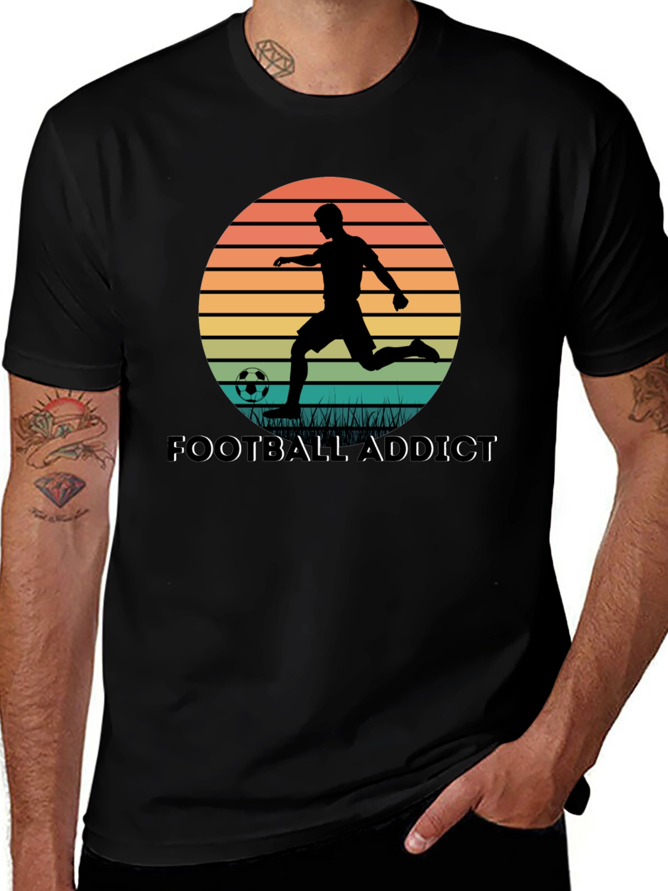 Football Addict Graphic Tee - Soccer Fan Shirt