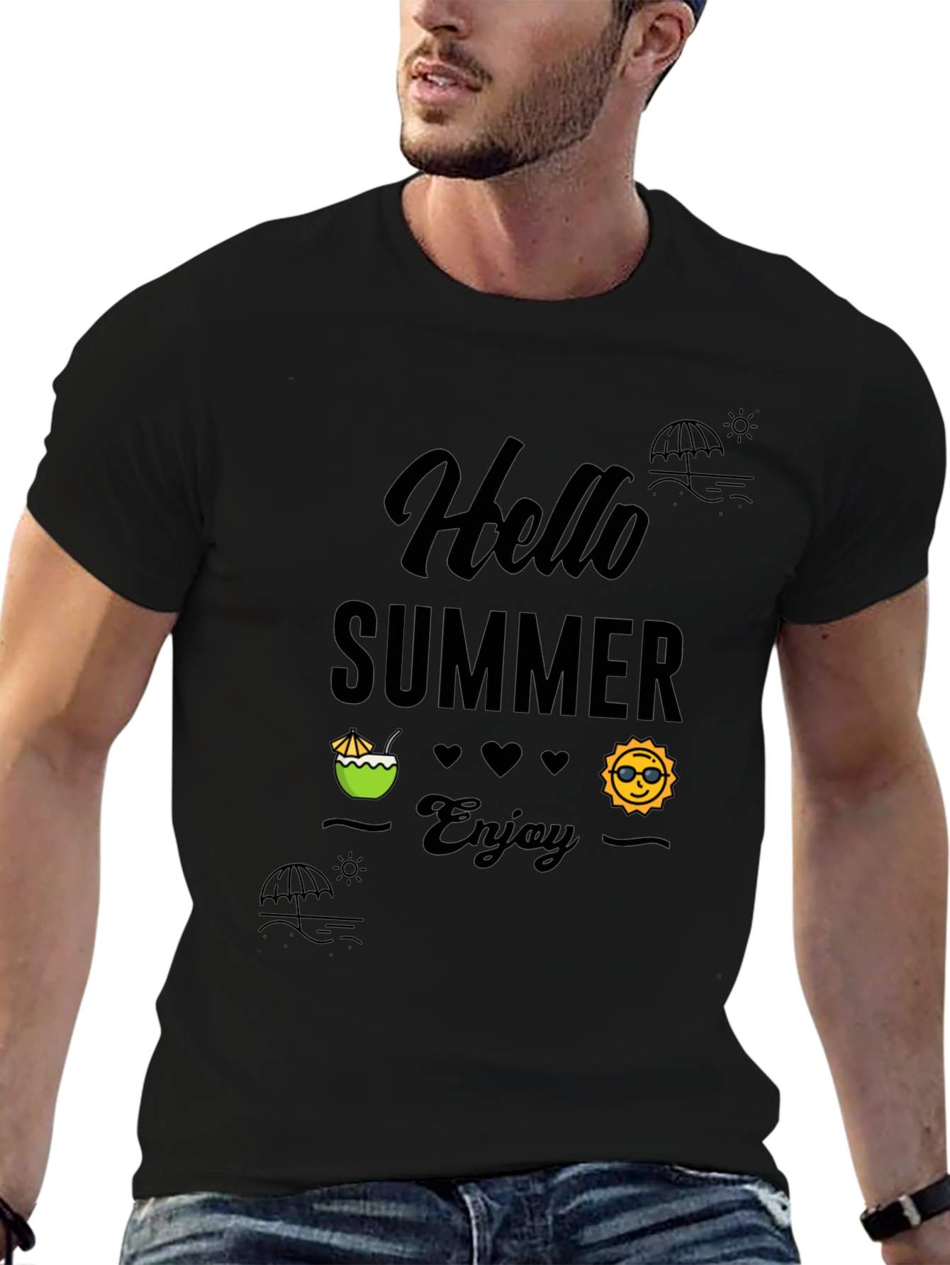 Summer Vibes Black Graphic Tee