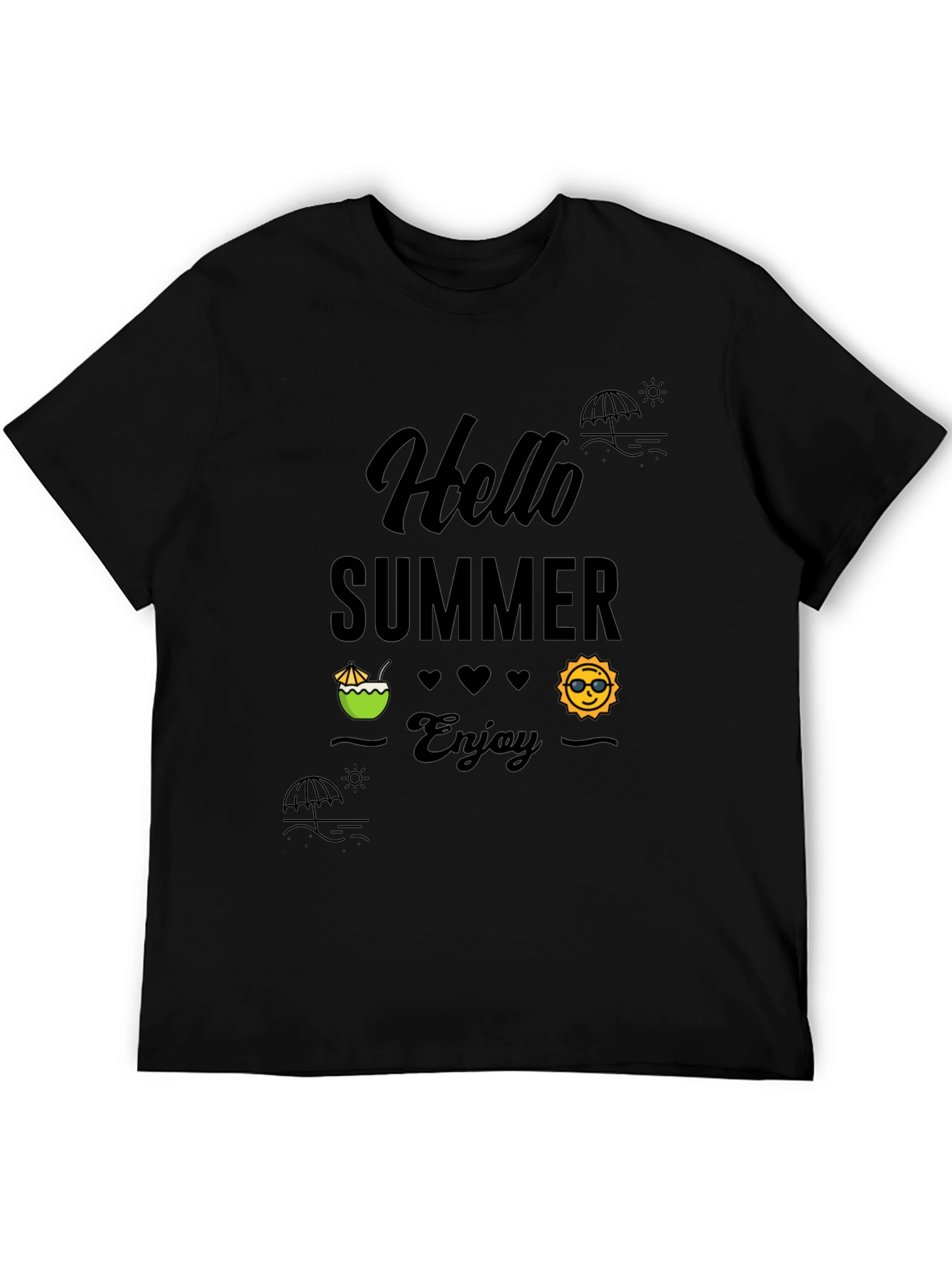 Summer Vibes Black Graphic Tee