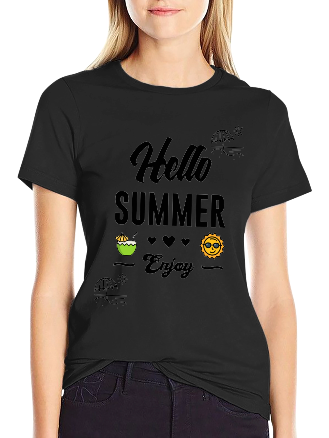 Summer Vibes Black Graphic Tee