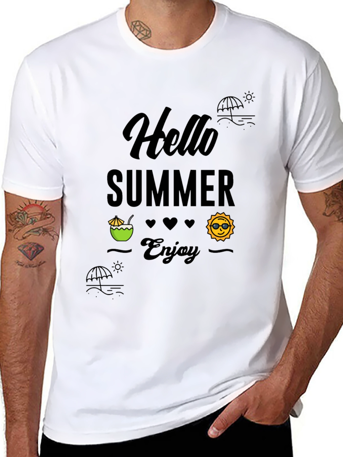 Summer Vibes Black Graphic Tee