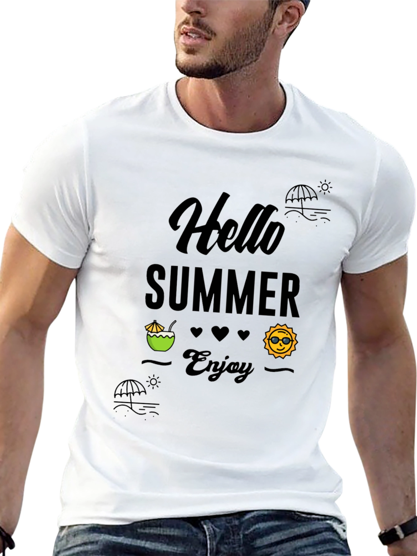 Summer Vibes Black Graphic Tee